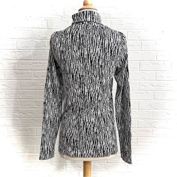Athleta Flurry Element Turtleneck Medium Black White Size Small - Picture 3 of 6